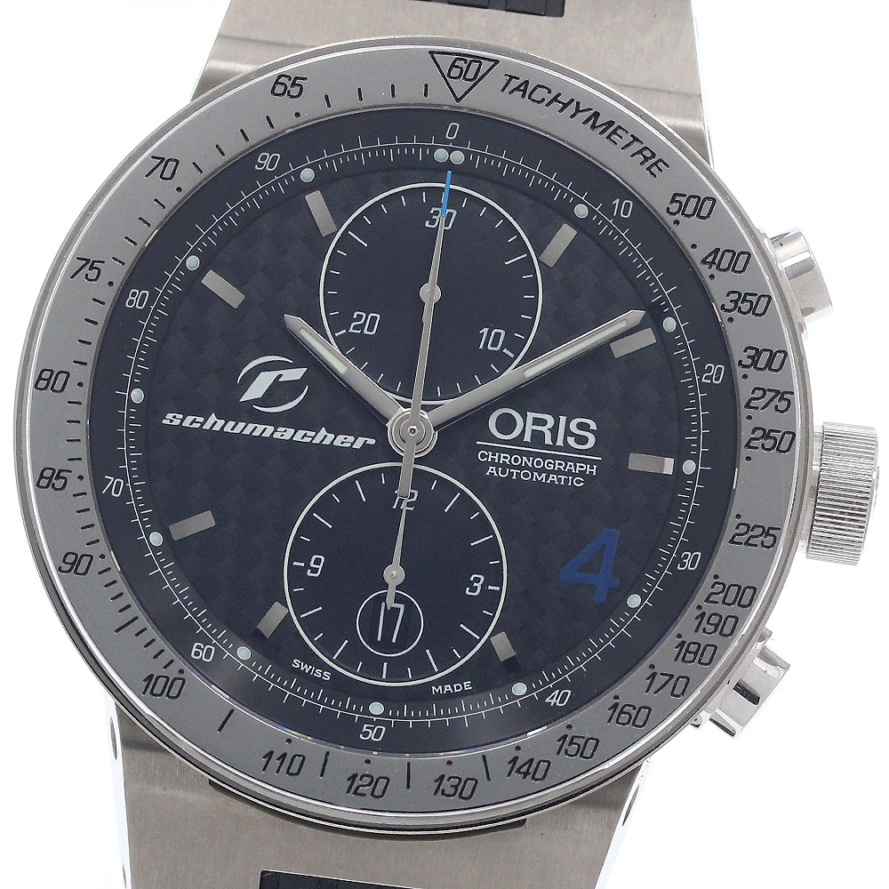 オリス ORIS 673.7561.70.64 BMWウィリアムズ シューマッハ 3004本限定 クロノグラフ 自動巻き メンズ 良品 箱・保証書付き_952105【中古】
