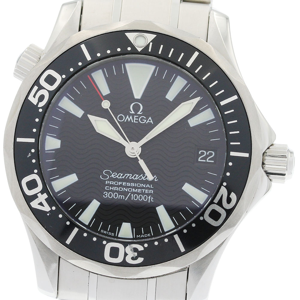 ゼロ OMEGA 2252.50 シーマスター300 専門的 デイト 自動小銃一巻き ボーイズ _949049【中古】