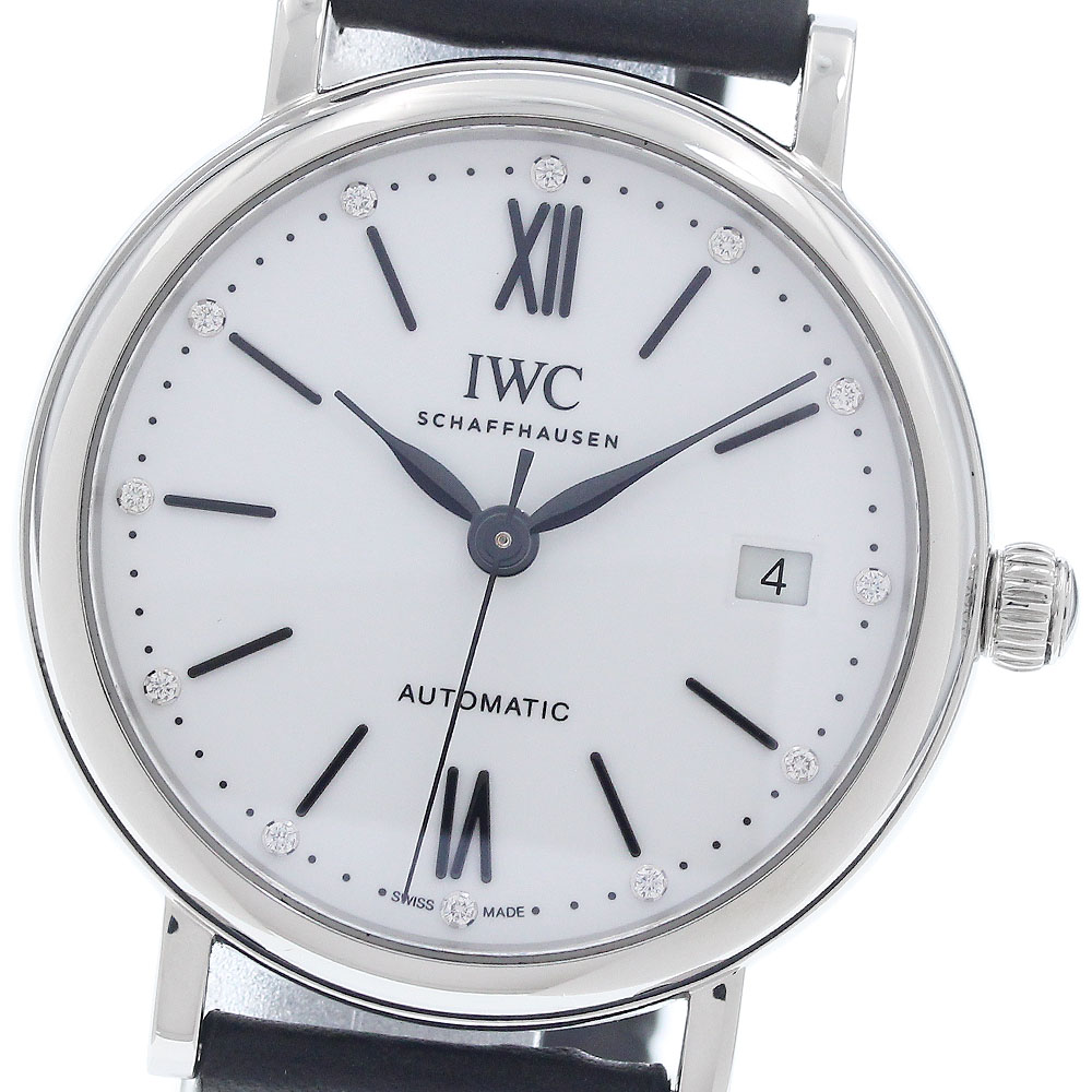 IWC IWC SCHAFFHAUSEN IW458610 ポートフィノ デイト 12P金剛石 自動小銃一巻き ボーイズ 良品 お墨付き付き添い人_951871【中古】