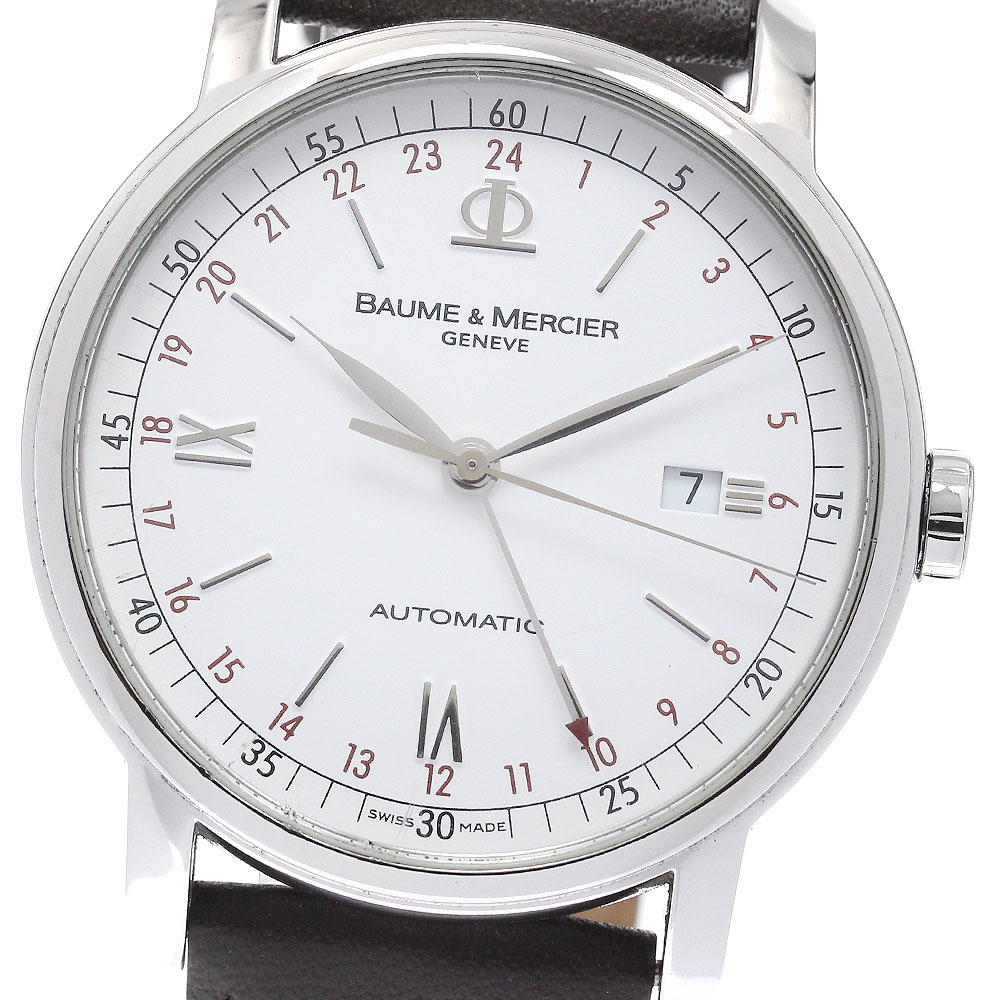 ボーム＆メルシェ Baume \u0026 Mercier 65494 クラシマ GMT デイト 自動小銃一巻き メンズ 内箱・御墨付き付き添い人_953500【中古】