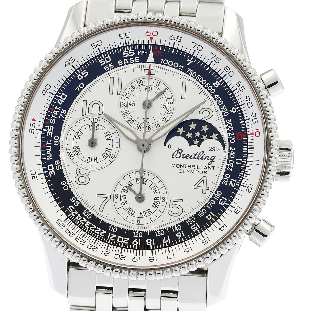 ブライトリング BREITLING A19350 ナビタイマーモンブリラン オリンパス トリプルカレンダー ムーンフェイズ 自動巻き メンズ 美品 _949716【中古】