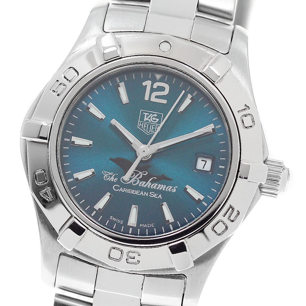 タグホイヤー TAG HEUER WAF141R アクアレーサー バハマカリビアン デイト 石英 レディース 御墨付き付き添い人_953472【中古】