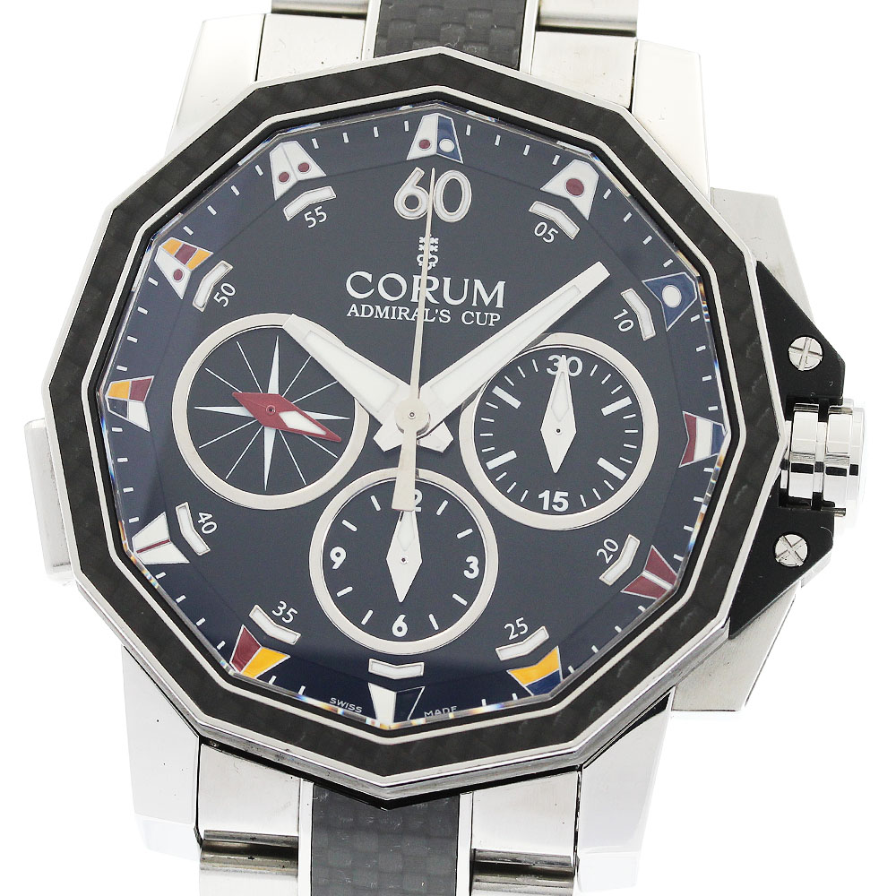 コルム CORUM 01.0035/986.691.11 アドミラルズカップ 立ちはだかる44 クロノグラフ 自動小銃一巻き メンズ 良品 _949746【中古】