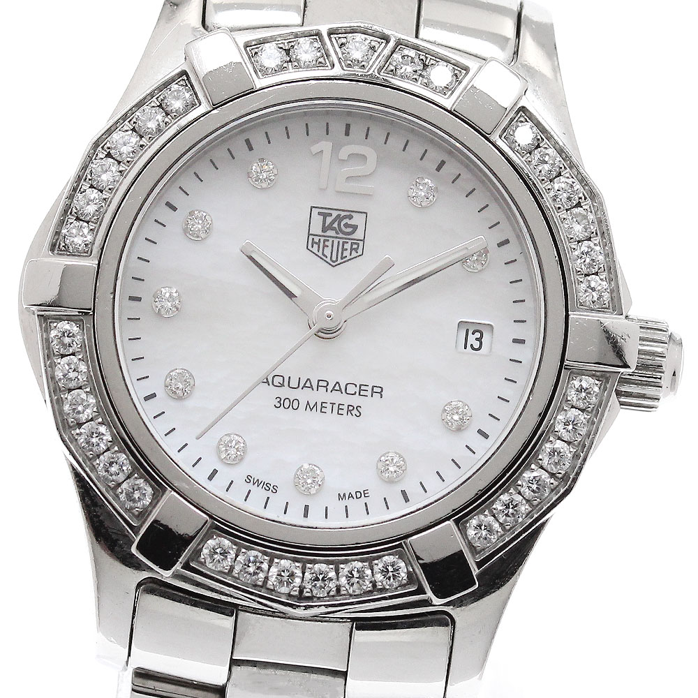 タグホイヤー TAG HEUER WAF1416 アクアレーサー 10P ダイヤベゼル 石英 レディース _951092【中古】