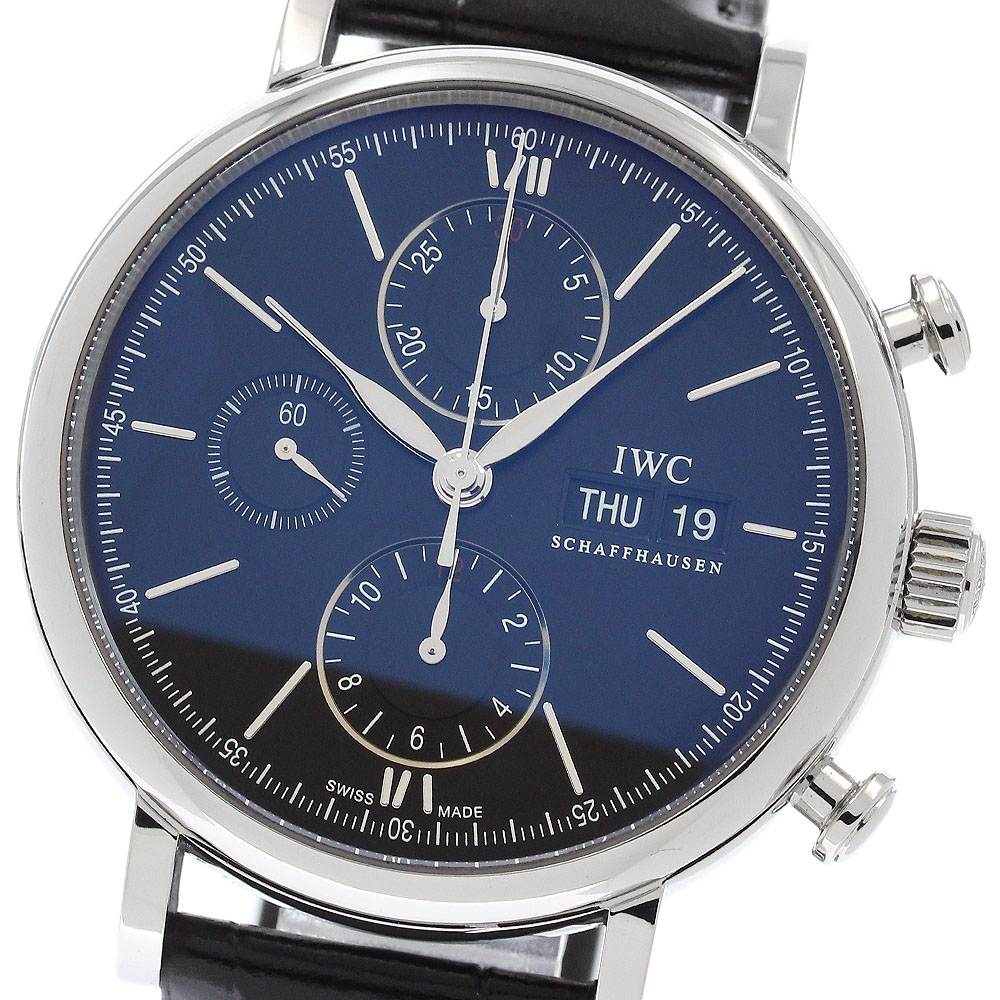 IWC IWC SCHAFFHAUSEN IW391029 ポートフィノ クロノグラフ デイデイト 自動巻き メンズ 良品 保証書付き_952744【中古】｜CLOSER