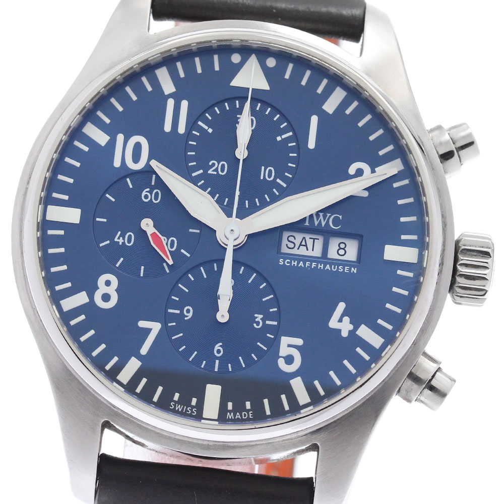 IWC SCHAFFHAUSEN IW377714 パイロットウォッチ プティ プランス デイデイト クロノグラフ 自動巻き メンズ _952778【中古】