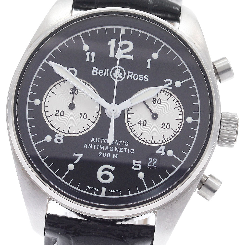 呼びりん＆天使の都市 Bell＆Ross 126.A ヴィンテージ デイト クロノグラフ 自動小銃一巻き メンズ 良品 _940254【中古】