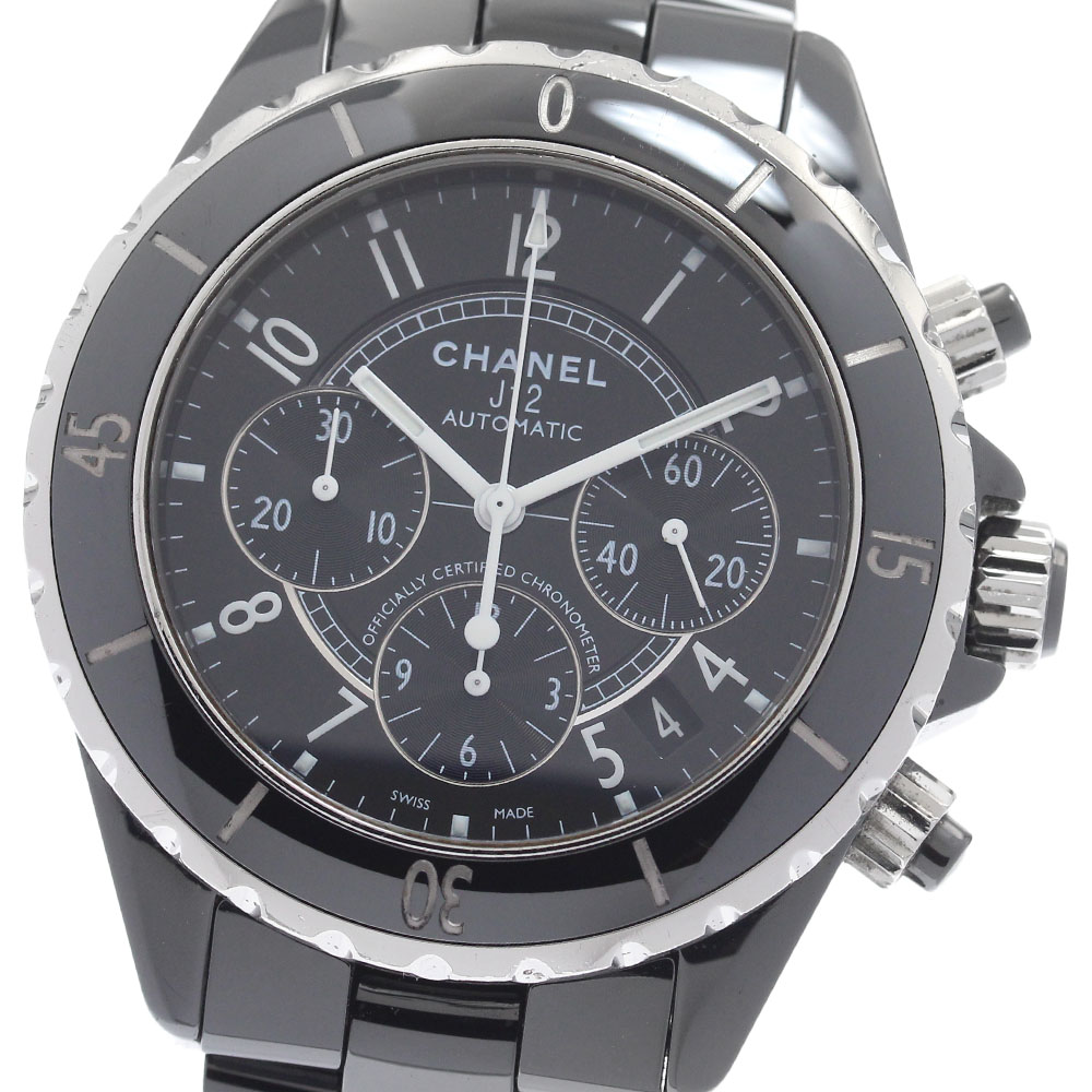 シャネル CHANEL H0940 J12 41MM 黒陶器 クロノグラフ 自動小銃一巻き メンズ _951698【中古】