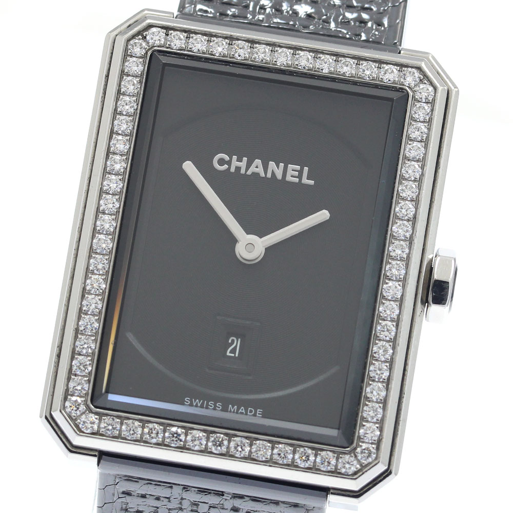 シャネル CHANEL H5318 彼氏 ツィード ダイヤベゼル 石英 ボーイズ _942721【中古】