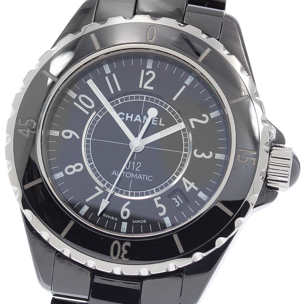 訳あり シャネル CHANEL H0685 J12 黒陶器 38MM デイト 自動小銃一巻き メンズ _932633【中古】