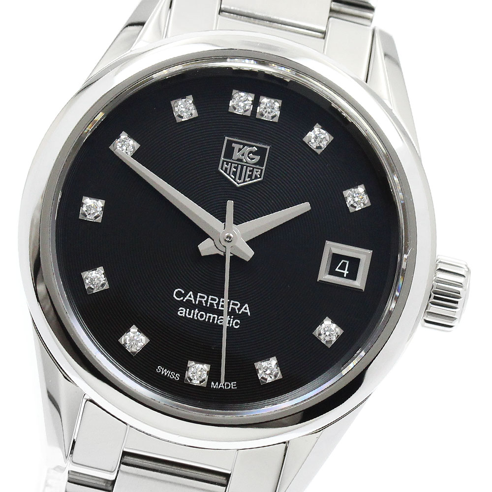 タグホイヤー TAG HEUER WAR2413.BA0776 カレラ 12P金剛石 デイト 自動小銃一巻き レディース 良品 お墨付き付き添い人_949314【中古】