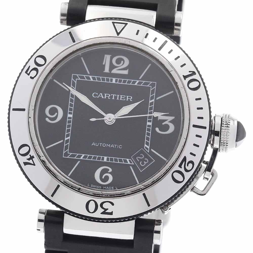 三尺帯訳あり カルティエ CARTIER W31077U2 パシャ シータイマー デイト 自動小銃一巻き メンズ _954833【中古】