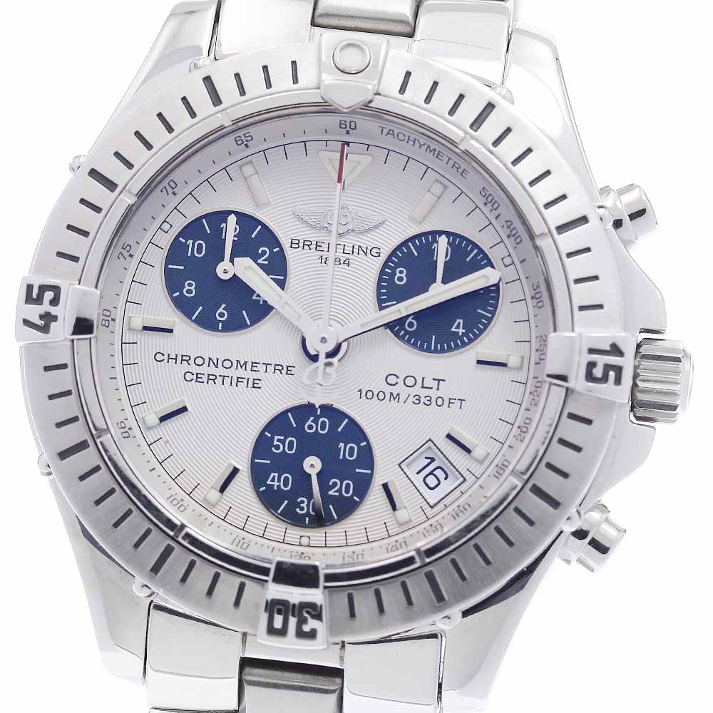 ブライト輪っか BREITLING A73350 コルト クロノメーター デイト 石英 メンズ _955522【中古】