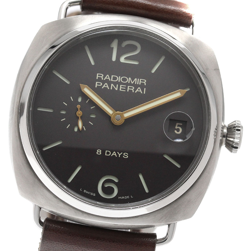 パネライ PANERAI PAM00346 ラジオ受信機食用粉 8デイズ チタニオ デイト 手一巻き メンズ 御墨付き付き添い人_952785【中古】 メンズ腕時計-腕時計