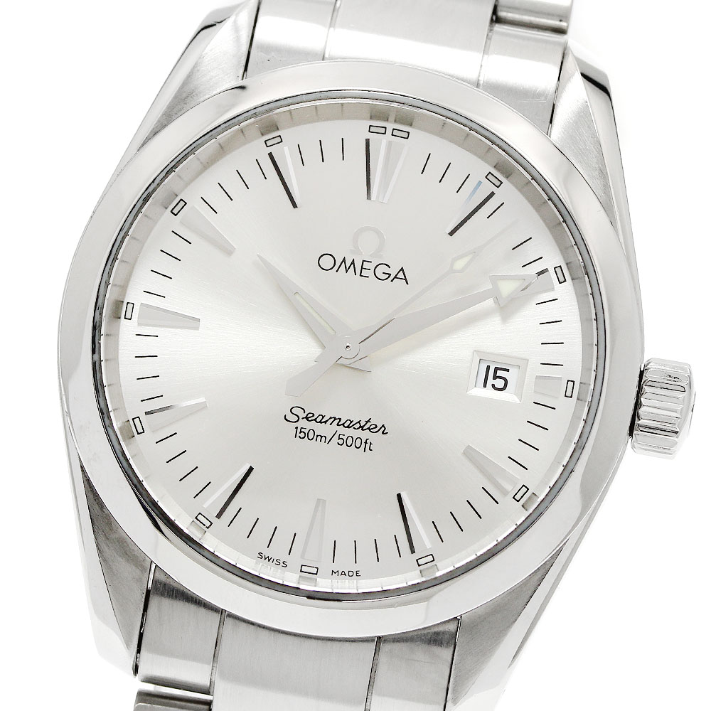 ゼロ OMEGA 2518.30 シーマスター アクアテラ デイト 石英 ボーイズ 箱・お墨付き付き添い人_953392【中古】
