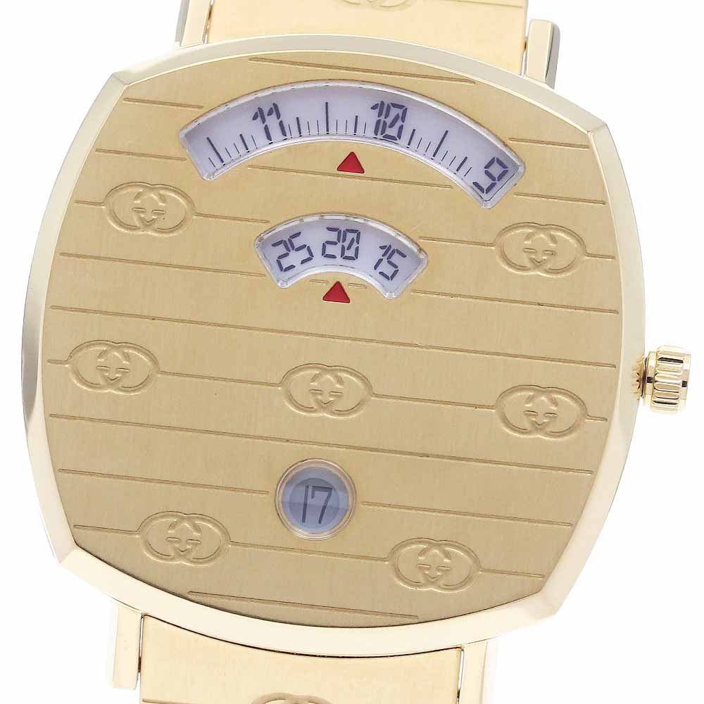 グッチ GUCCI 157.4/YA157403 グリップウォッチ デイト 石英 ボーイズ 箱付き添い人_953505【中古】