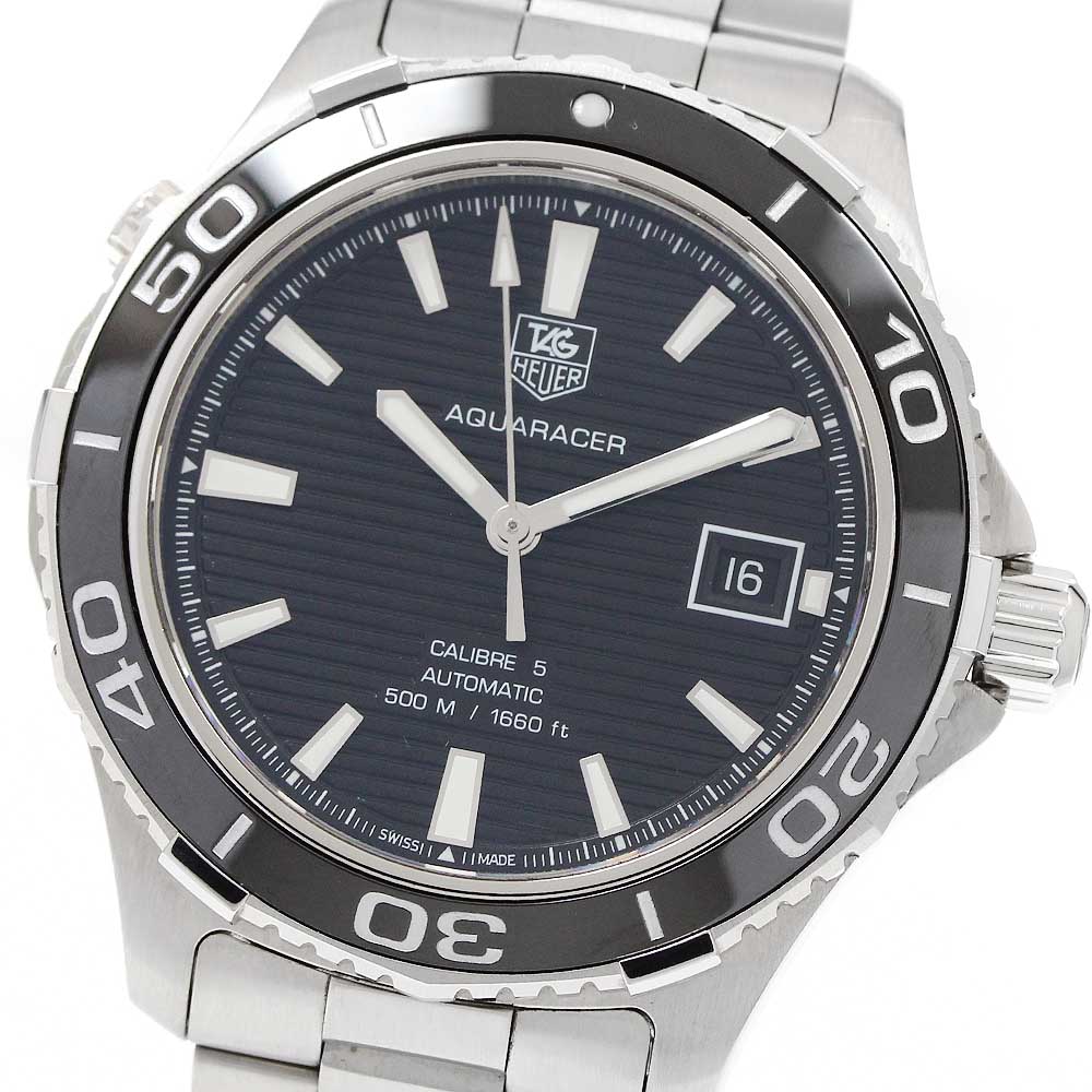 タグホイヤー TAG HEUER WAK2110.BA0830 アクアレーサー キャリバー5 デイト 自動小銃一巻き メンズ 御墨付き付き添い人_955390【中古】
