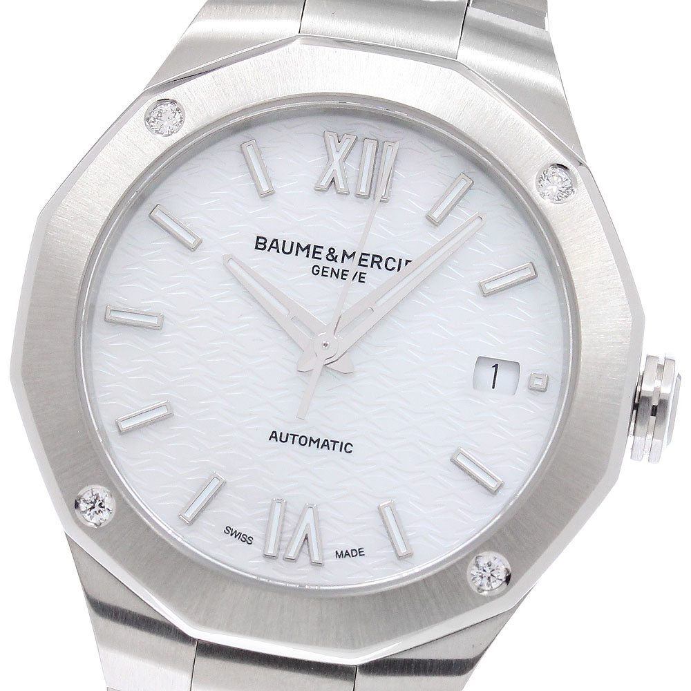ボーム＆メルシェ Baume \u0026 Mercier M0A10663 リビエラ 4P金剛石 デイト 自動小銃一巻き ボーイズ 極美品 箱・お墨付き付き添い人_955621【中古】