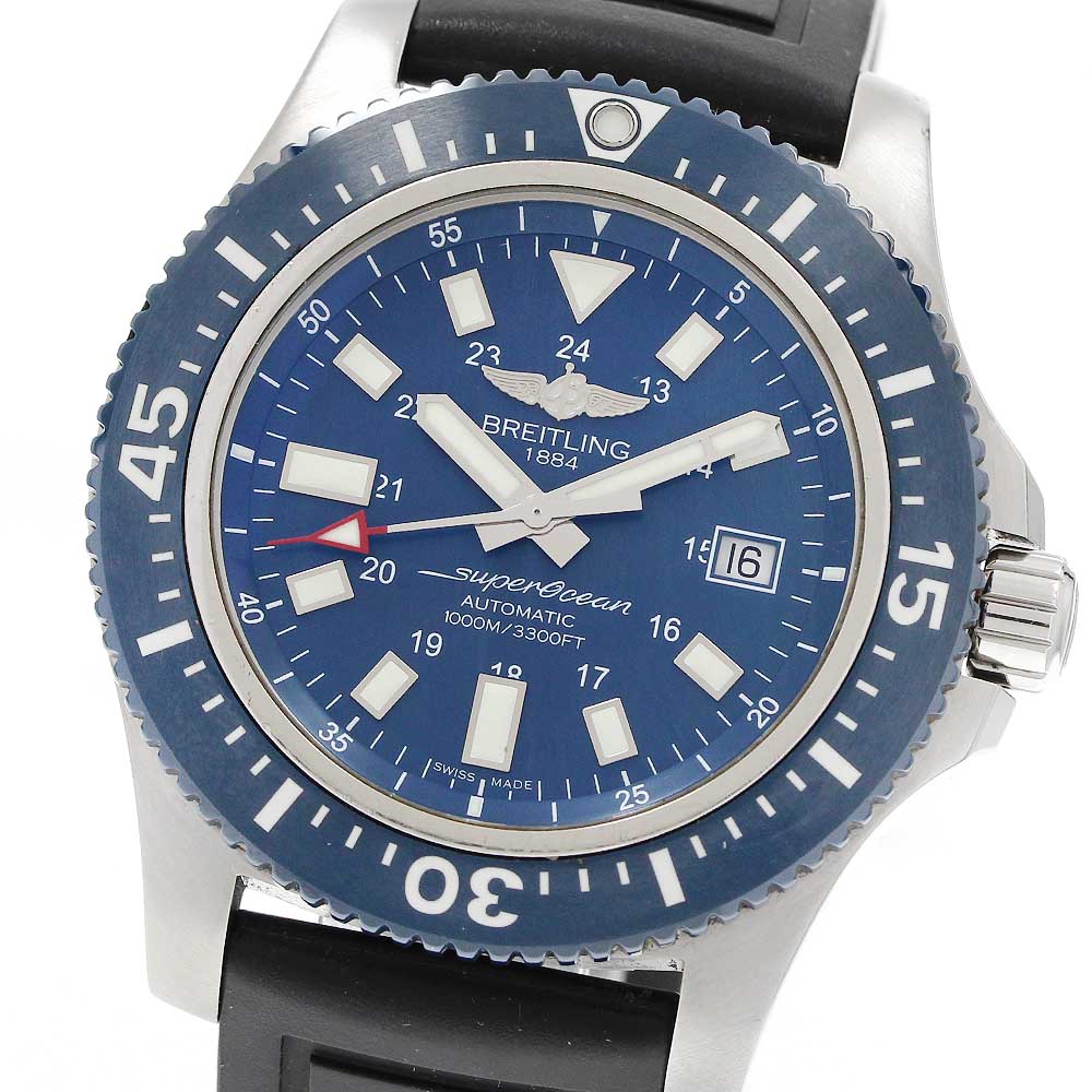 ブライト輪っか BREITLING Y1739316/C959 百貨店綿津見44 特別 デイト 自動小銃一巻き メンズ 良品 お墨付き付き添い人_955769【中古】