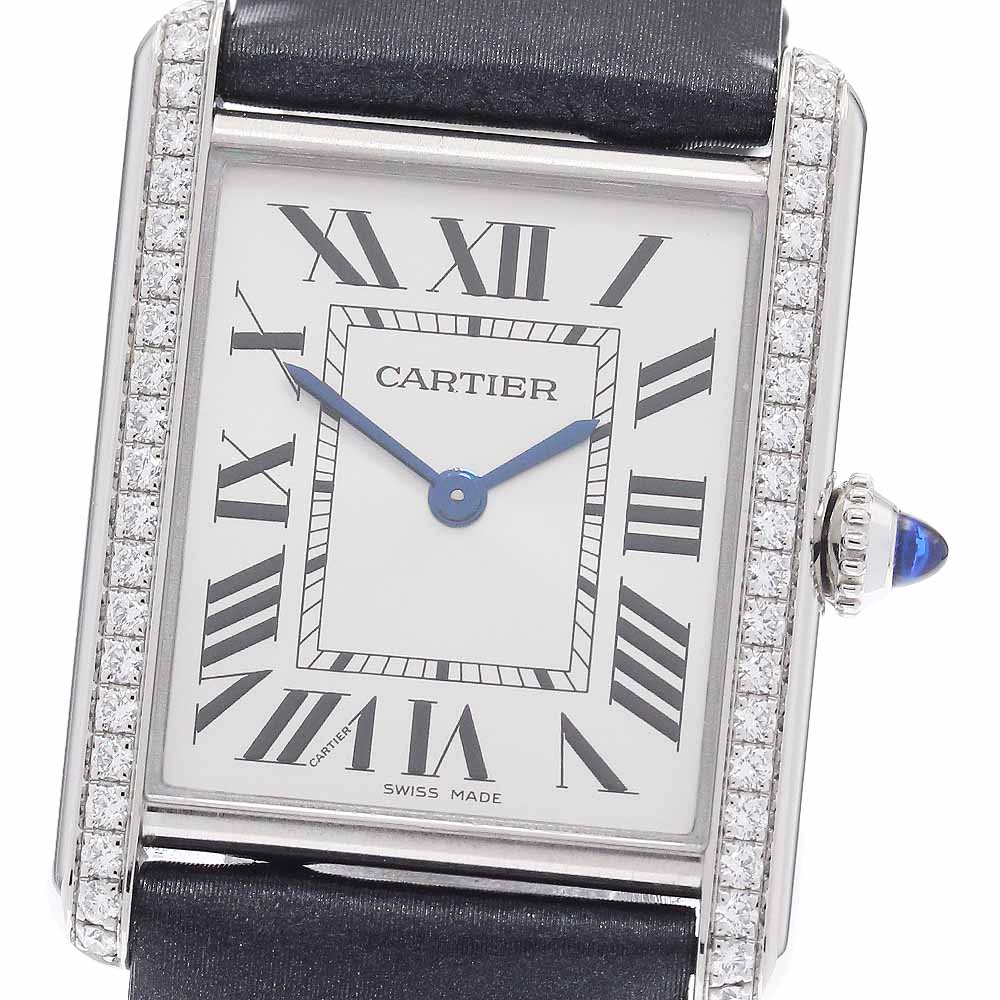 カルティエ CARTIER W4TA0017 貯蔵タンク帆檣LM ダイヤベゼル 石英 ボーイズ 良品 お墨付き付き添い人_956064【中古】