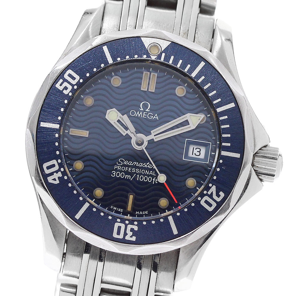 ゼロ OMEGA 2583.80 シーマスター300 デイト 石英 レディース 御墨付き付き添い人_955243【中古】