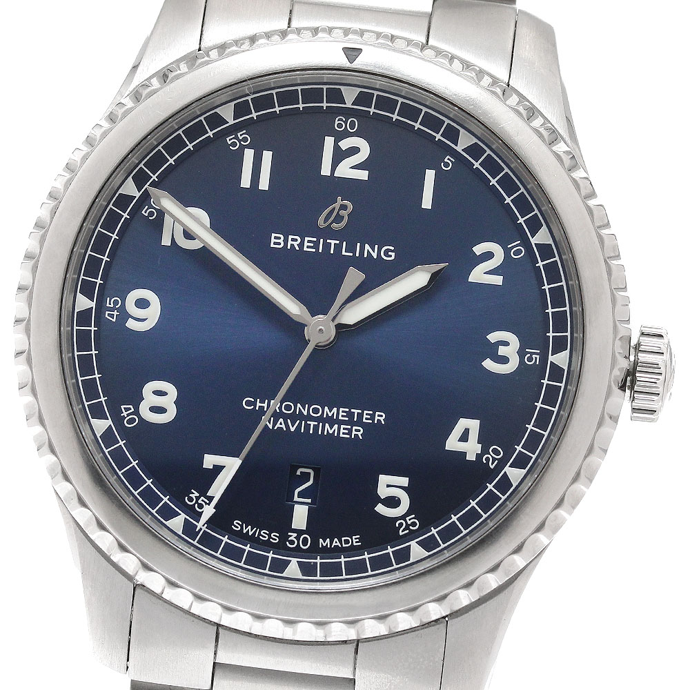ブライト輪っか BREITLING A17314 ナビタイマー8 デイト 自動小銃一巻き メンズ 箱・お墨付き付き添い人_946717【中古】