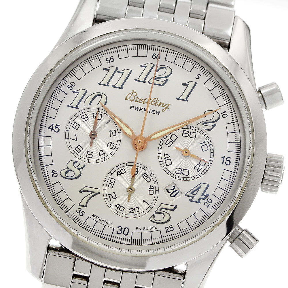 ブライト輪っか BREITLING A42035 ナビタイマー プレミエ クロノグラフ 自動小銃一巻き ボーイズ _950262【中古】