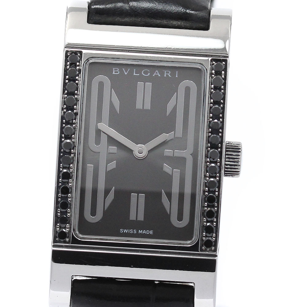 ブルガリ BVLGARI RT39S レッタンゴロ ブラックダイヤ クォーツ レディース _953515【中古】｜CLOSER