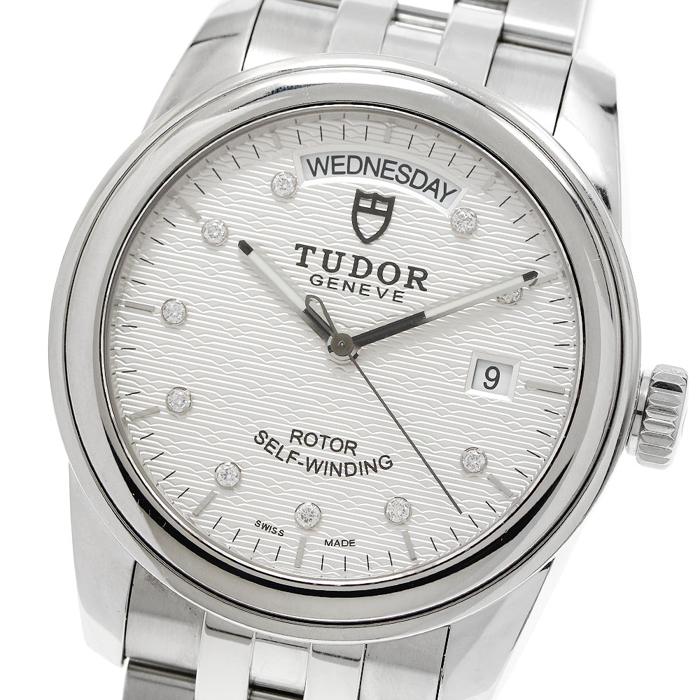 チュードル TUDOR 56000 グラマー デイトデイ 10P金剛石 自動小銃一巻き メンズ お墨付き付き添い人_952752【中古】