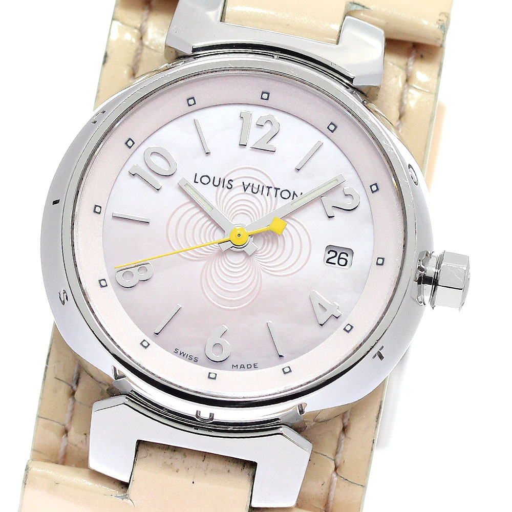 ルイ・ヴィトン LOUIS VUITTON Q1216 タンブール デイト 石英 レディース _955505【中古】