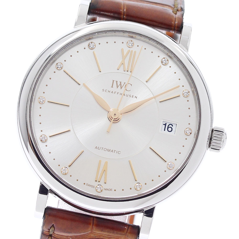 IWC IWC SCHAFFHAUSEN IW458101 ポートフィノ 12P金剛石 デイト 自動小銃一巻き メンズ 御墨付き付き添い人_955766【中古】