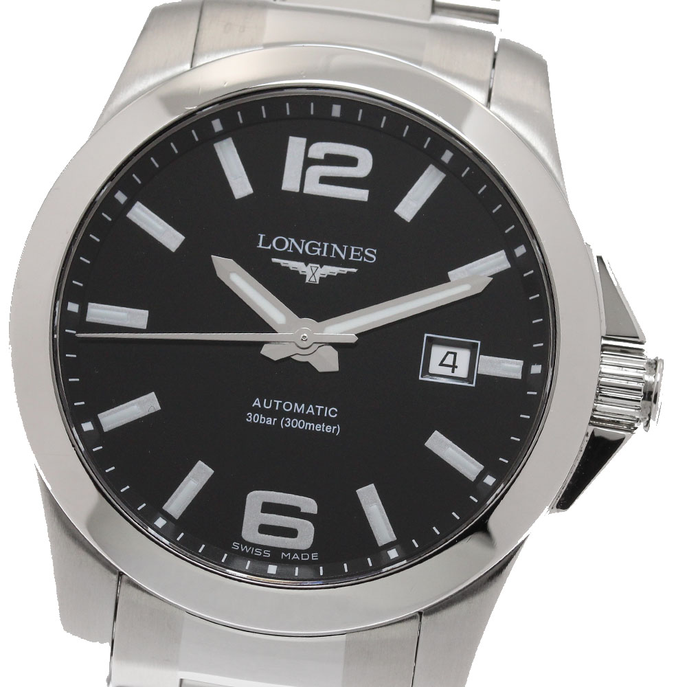 ロンジン LONGINES L3.777.4 コンクエスト デイト 自動巻き メンズ 保証書付き_945430【中古】｜CLOSER 71,390円