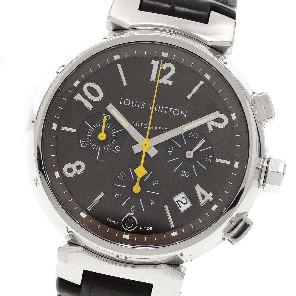 ルイ・ヴィトン LOUIS VUITTON Q1121 タンブール デイト クロノグラフ 自動巻き メンズ _955616【中古】|CLOSER