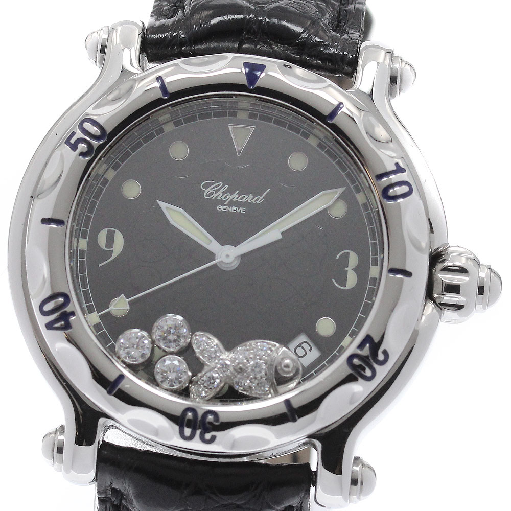 ショパール Chopard 8347 心うれしい運動競技 ハッピーフィッシュ デイト 石英 メンズ _956013【中古】