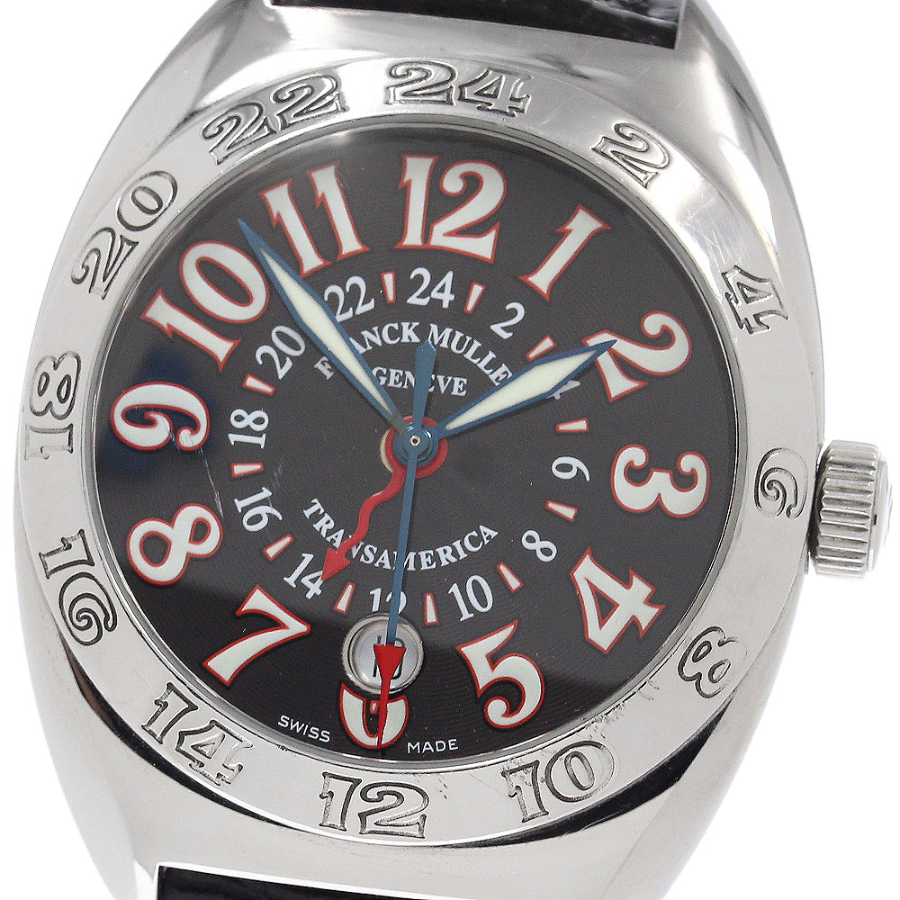 真っ直ぐレギオモンタヌス FRANCK MULLER 2000WW トランス状態亜米利加 世界広広とした GMT 自動小銃一巻き メンズ _956044【中古】