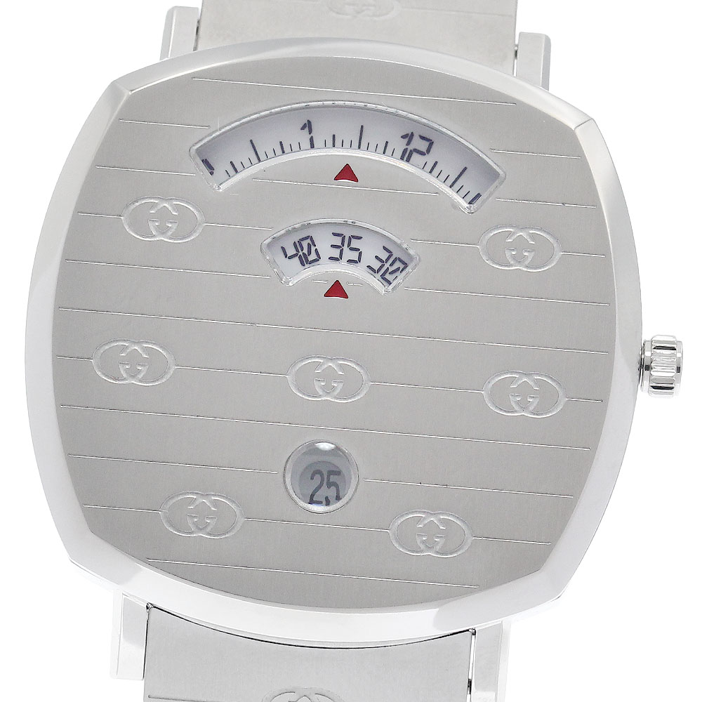 グッチ GUCCI 157.3/YA157410 グリップウォッチ デイト 石英 メンズ 良品 内箱付き添い人_956460【中古】