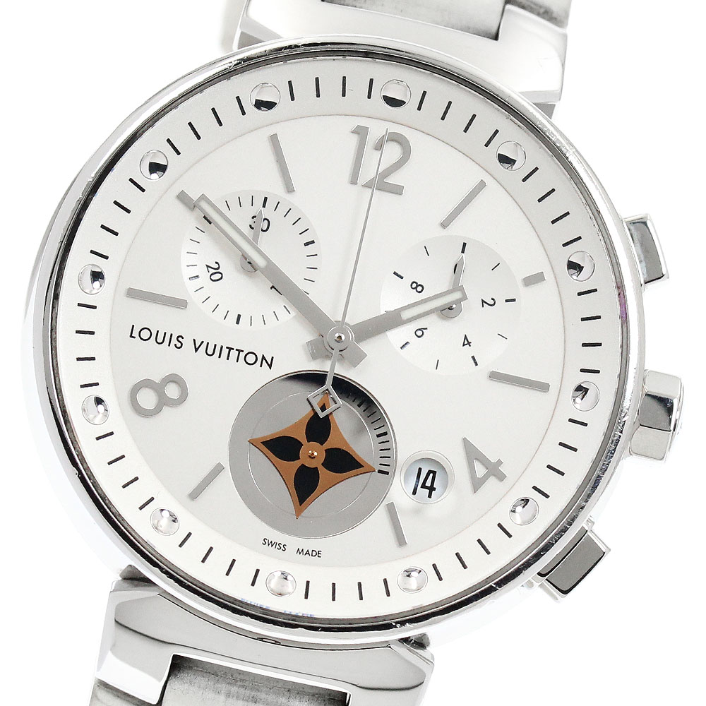ルイ・ヴィトン LOUIS VUITTON Q8G00 タンブール お月さまはやりっ児 デイト クロノグラフ 石英 レディース _956537【中古】