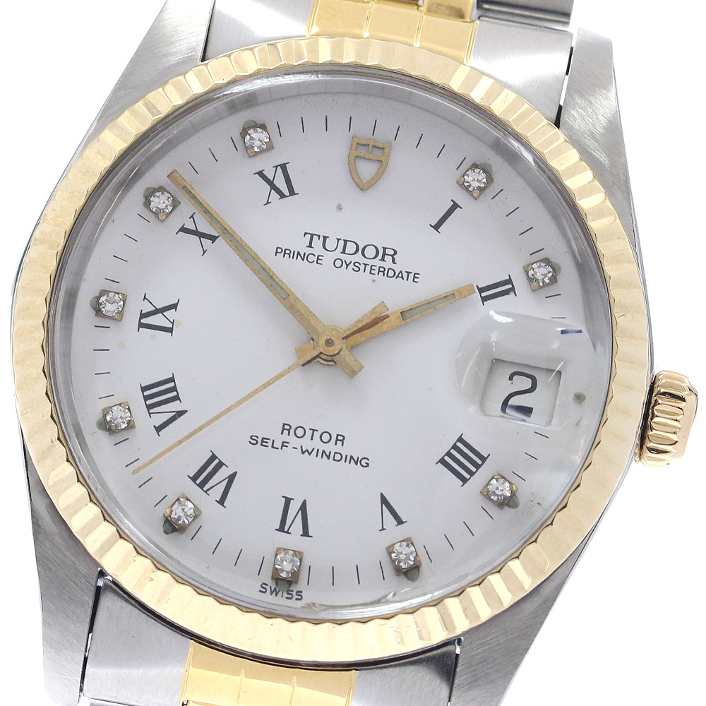 チュードル TUDOR 74033 皇子 オイスターデイト YGベゼル 10P金剛石 自動小銃一巻き メンズ _922711【中古】
