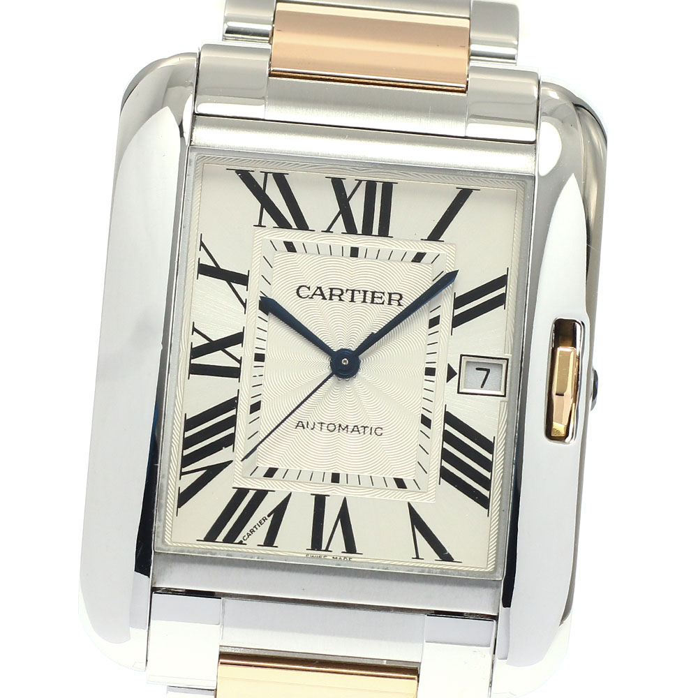 カルティエ CARTIER W5310006 タンクアングレースXL デイト PGコンビ 自動巻き メンズ 良品 保証書付き_940128【中古】|CLOSER