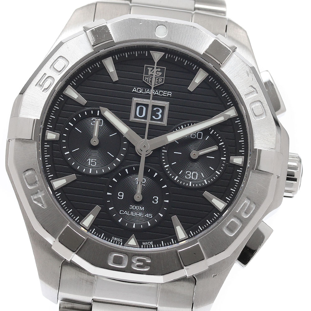タグホイヤー TAG HEUER CAY211Z アクアレーサー クロノグラフ ビックデイト 自動小銃一巻き メンズ 良品 お墨付き付き添い人_950626【中古】