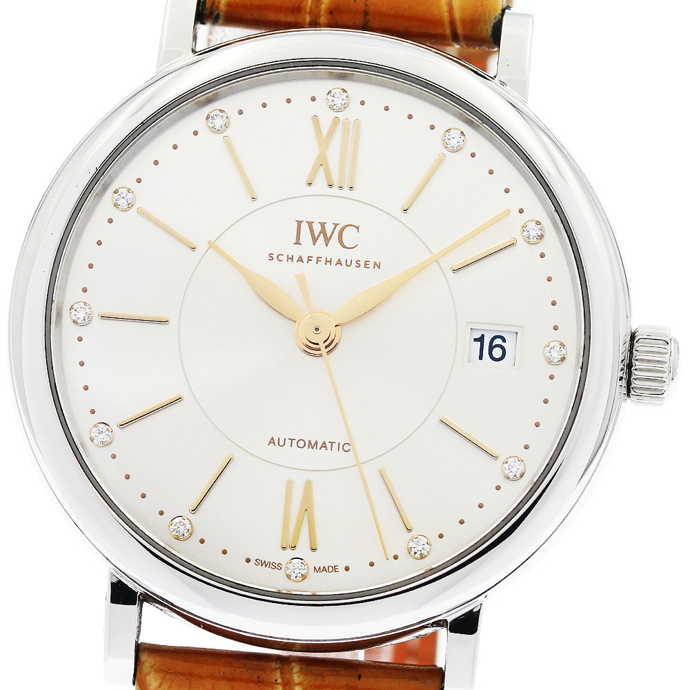 IWC IWC SCHAFFHAUSEN IW458101 ポートフィノ 12P金剛石 デイト 自動小銃一巻き ボーイズ 御墨付き付き添い人_955733【中古】