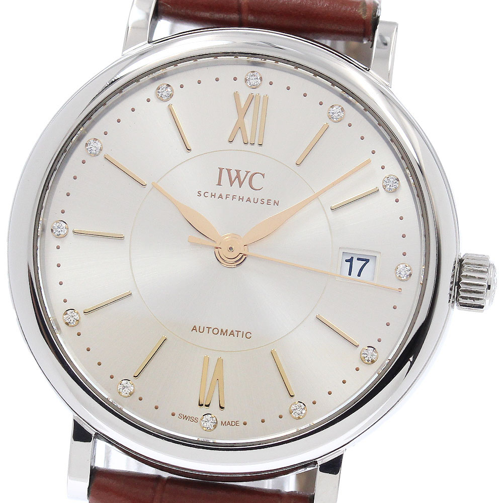 IWC IWC SCHAFFHAUSEN IW458101 ポートフィノ 12P金剛石 デイト 自動小銃一巻き ボーイズ 御墨付き付き添い人_955735【中古】