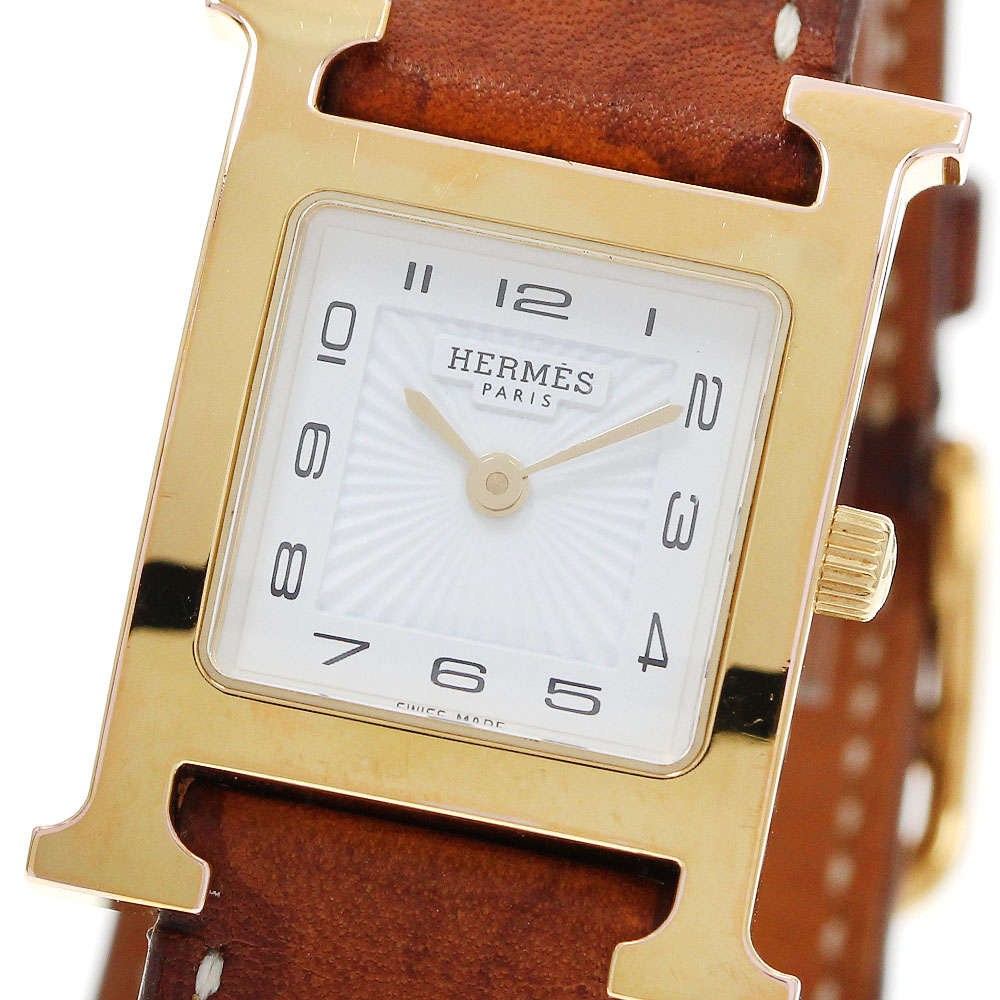 エルメス HERMES HH1.201 H御覧なさる ドゥブルトゥール 石英 レディース _950350【中古】