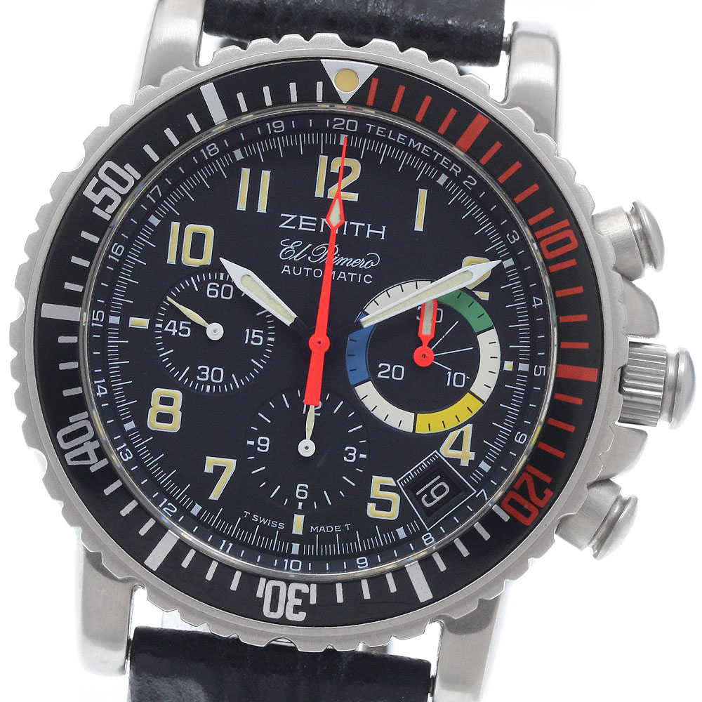 ゼニス ZENITH 01.0480.405 エルプリメロ レインボーフライバック クロノグラフ 自動小銃一巻き メンズ _953382【中古】 腕時計-メンズ腕時計
