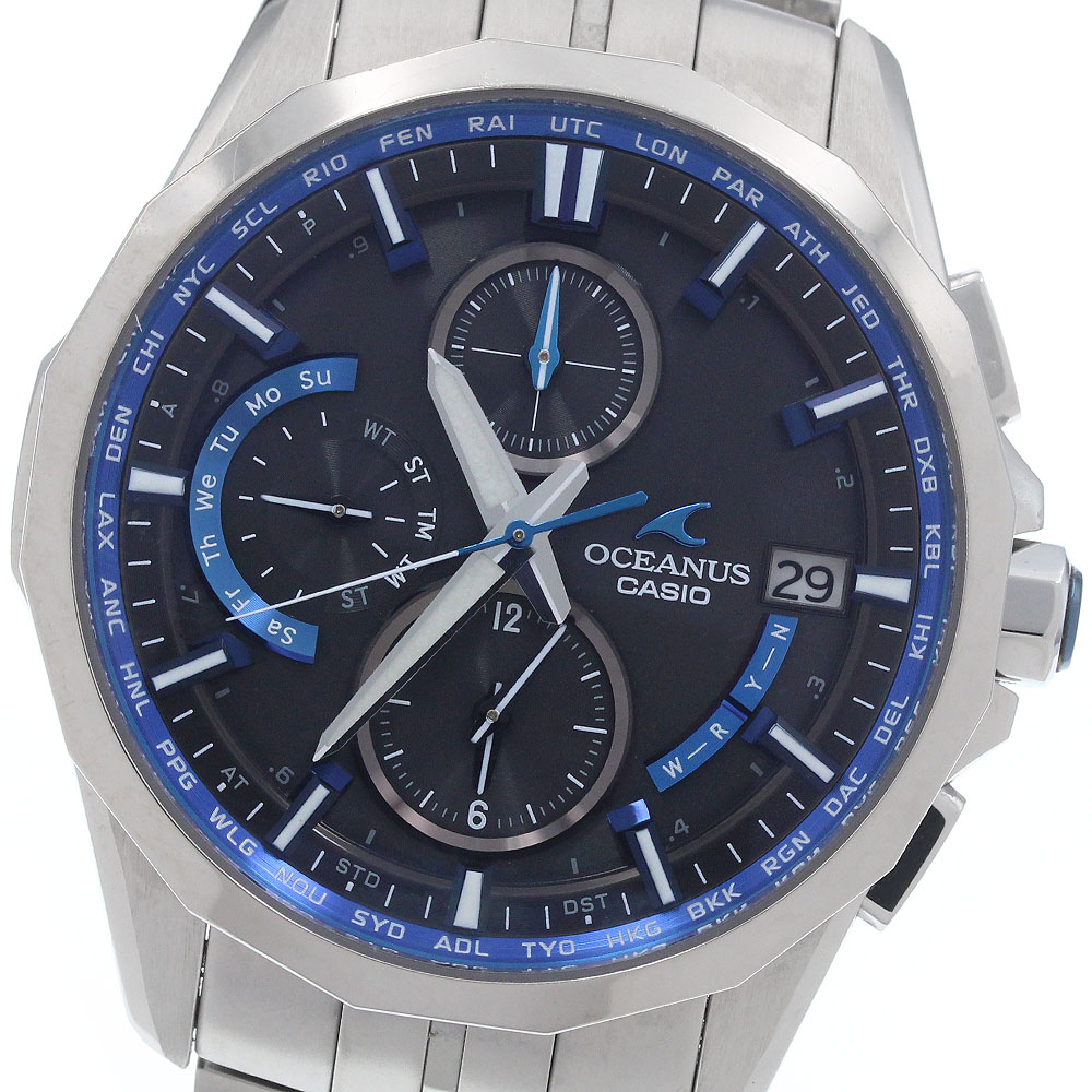 カシオ CASIO OCW-S3000-1AJF オシアナス デイデイト ソーラー電磁波 メンズ 箱・御墨付き付き添い人_956802【中古】
