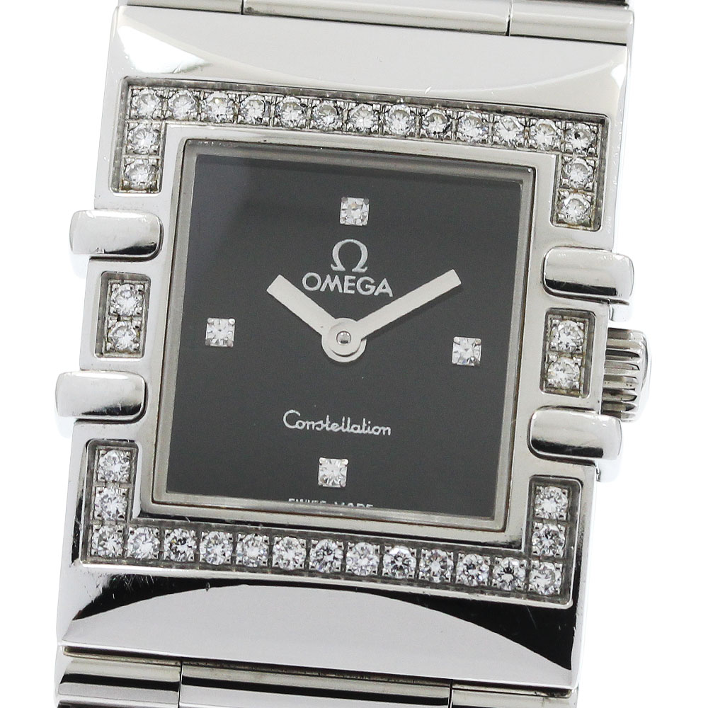 ゼロ OMEGA 1528.46 コンステレーション カレ クアドラ 4P ダイヤベゼル 石英 レディース 御墨付き付き添い人_956159【中古】