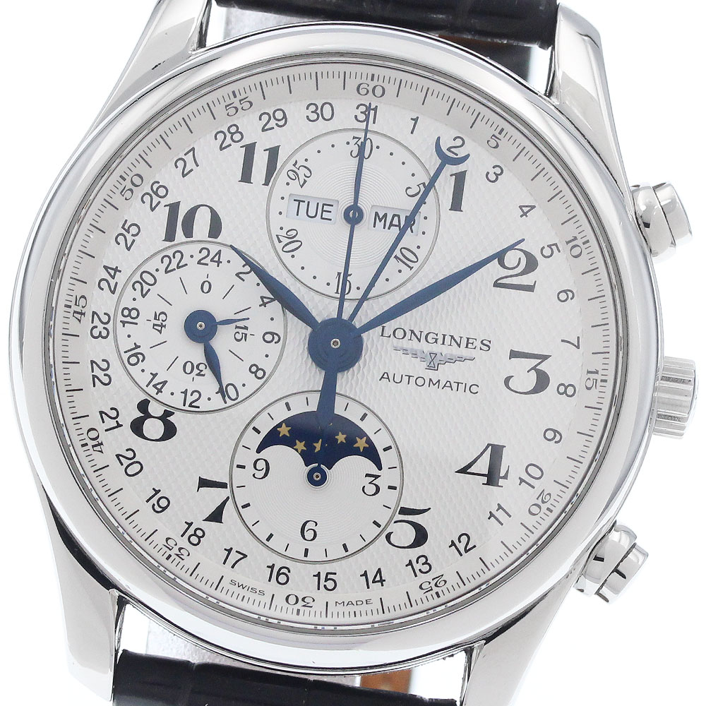 ロンジン LONGINES L2.673.4.78.3 御師匠さん寄せあわせ お月さま位相角 クロノグラフ 自動小銃一巻き メンズ 箱・御墨付き付き添い人_956830【中古】