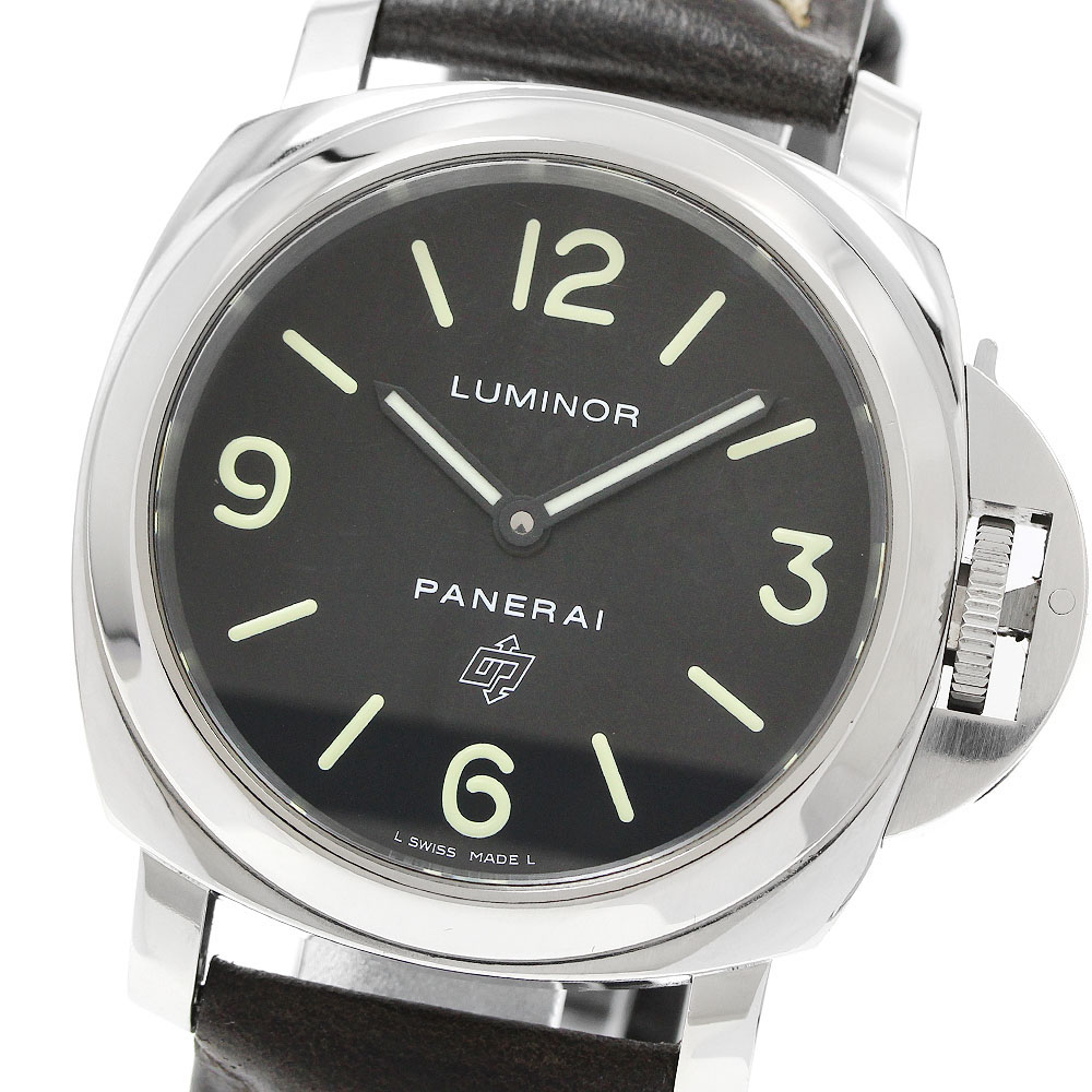 パネライ PANERAI PAM01000 ルミノール ベース ロゴ アッチャイオ 手巻き メンズ 保証書付き_956090【中古】|CLOSER