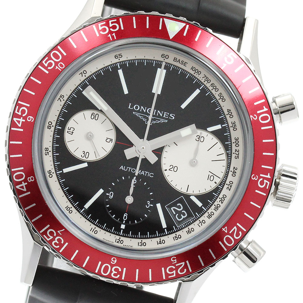 ロンジン LONGINES L2.808.4.52.9 ヘリテージ ダイバー 1967 クロノグラフ 自動小銃一巻き メンズ 良品 箱・お墨付き付き添い人_956590【中古】