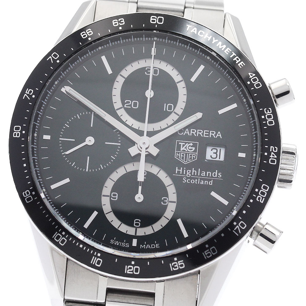 タグホイヤー TAG HEUER CV2012 カレラ ハイランド スコットランド クロノグラフ 自動小銃一巻き メンズ 良品 _959407【中古】